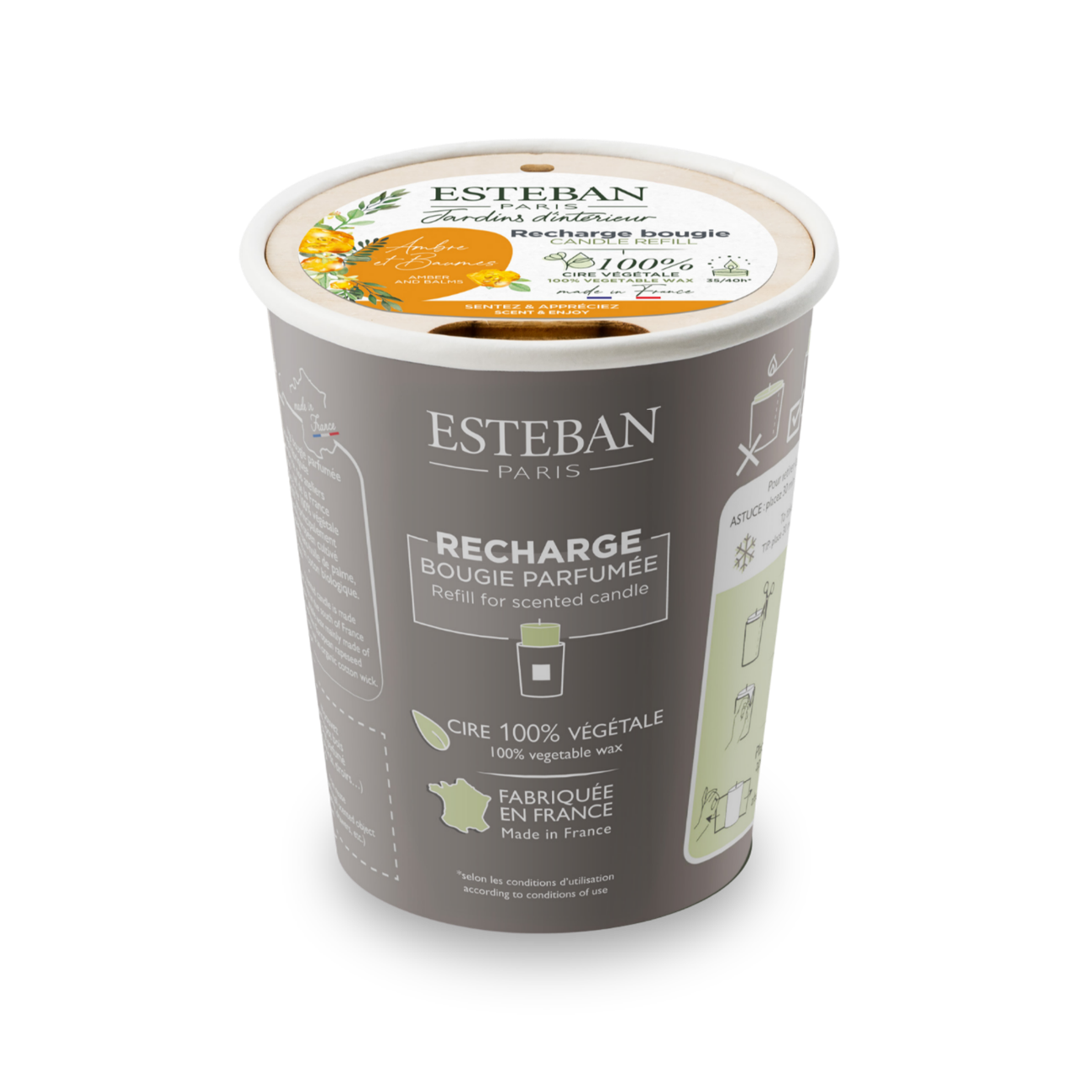 Refill for scented candle - Amber & balms - 180g