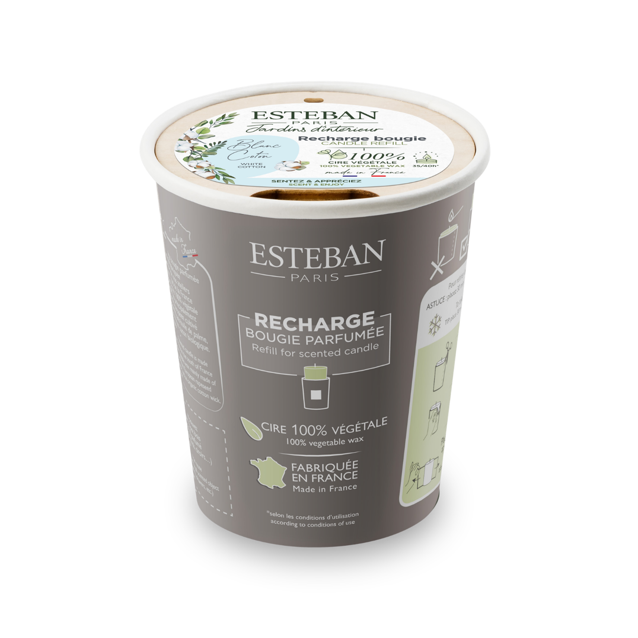Scented candle refill - Cotton white - 180g