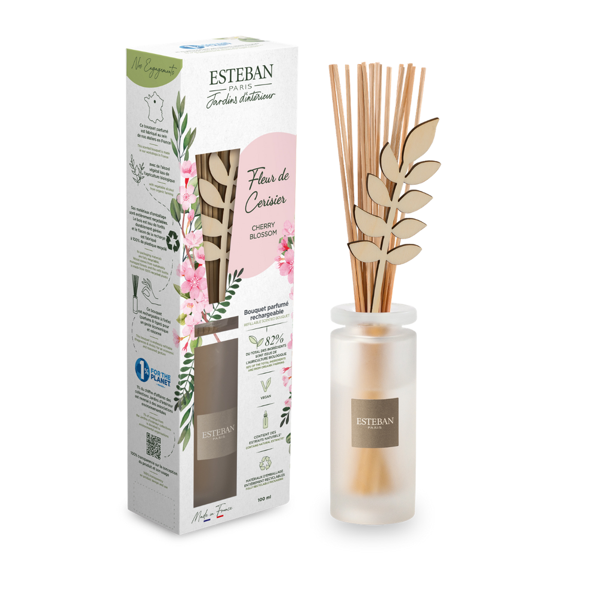 Bouquet parfumé nature - Fleur de cerisier - rechargeable - 100ml