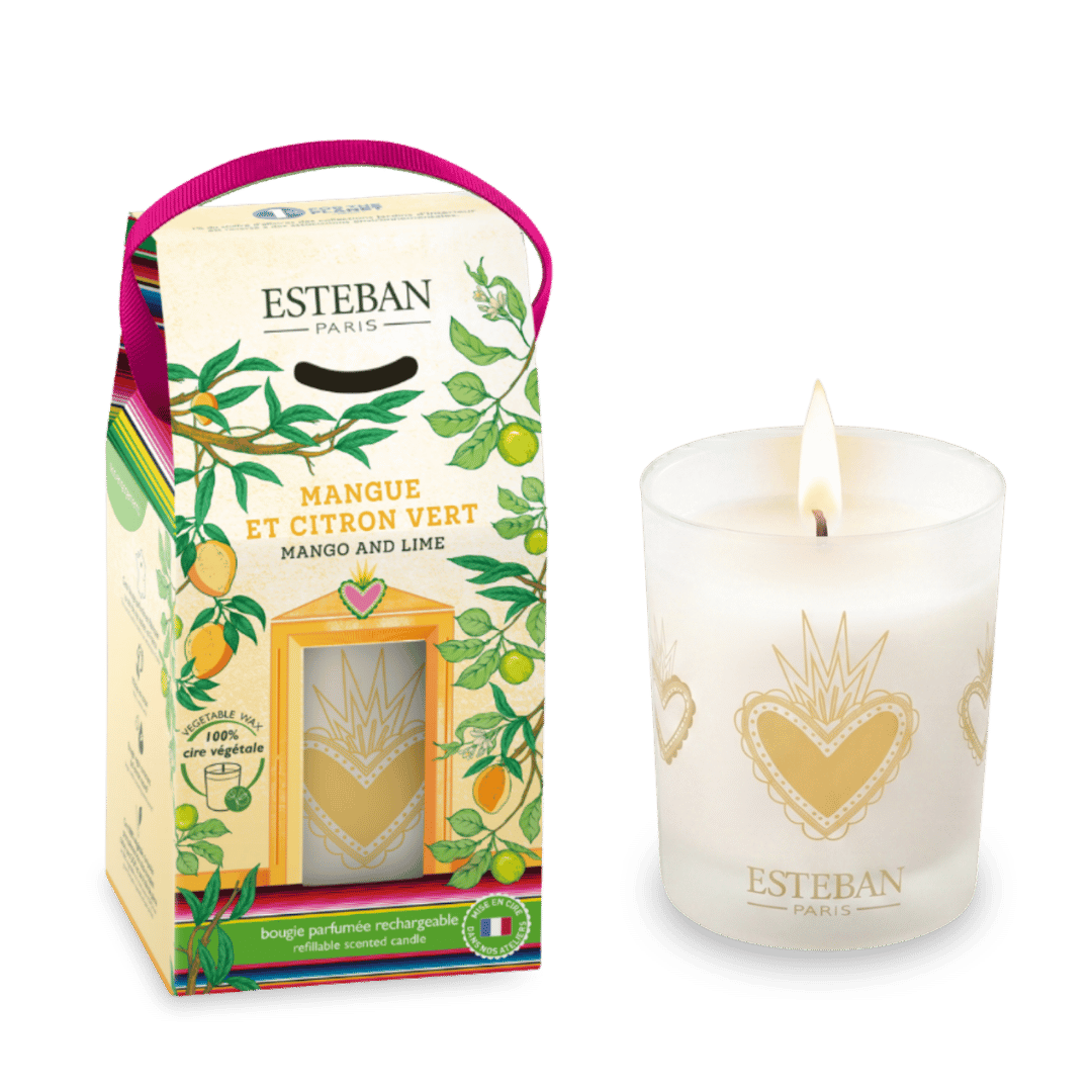 Scented candle - Mango and lime - refillable - 180g