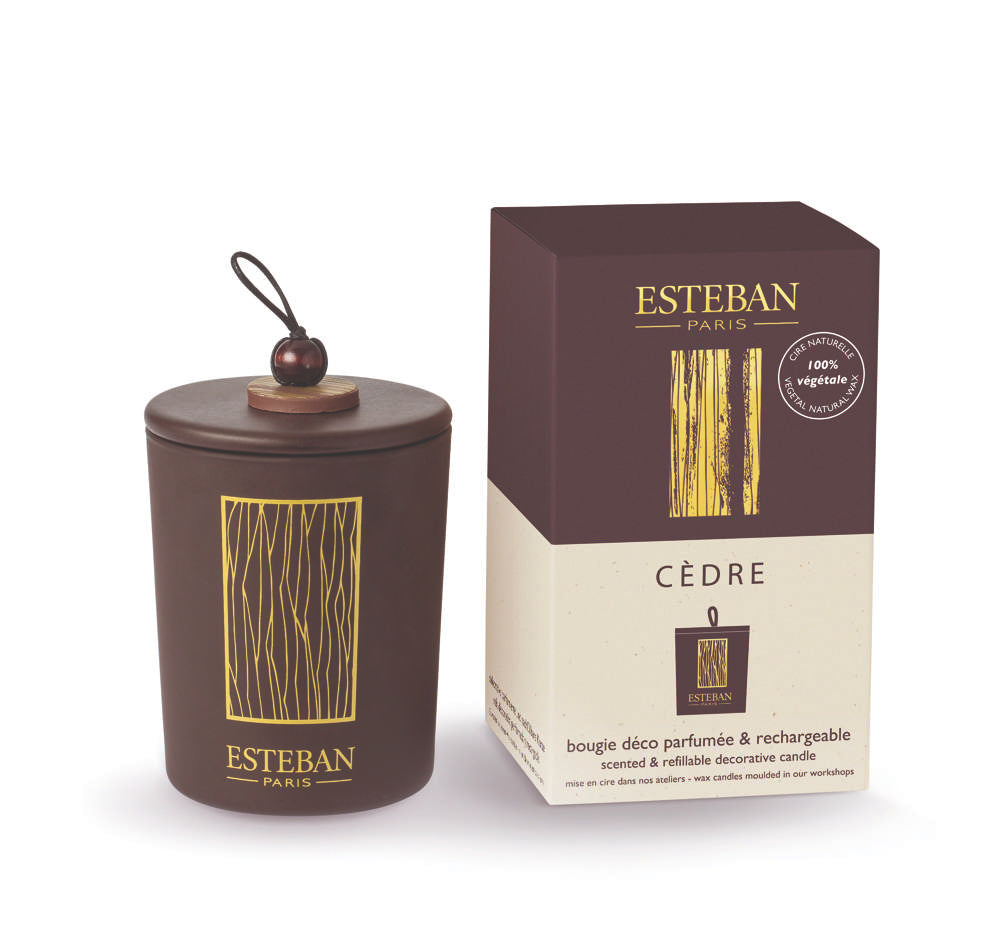 Scented decorative candle - Cèdre - refillable - 180g