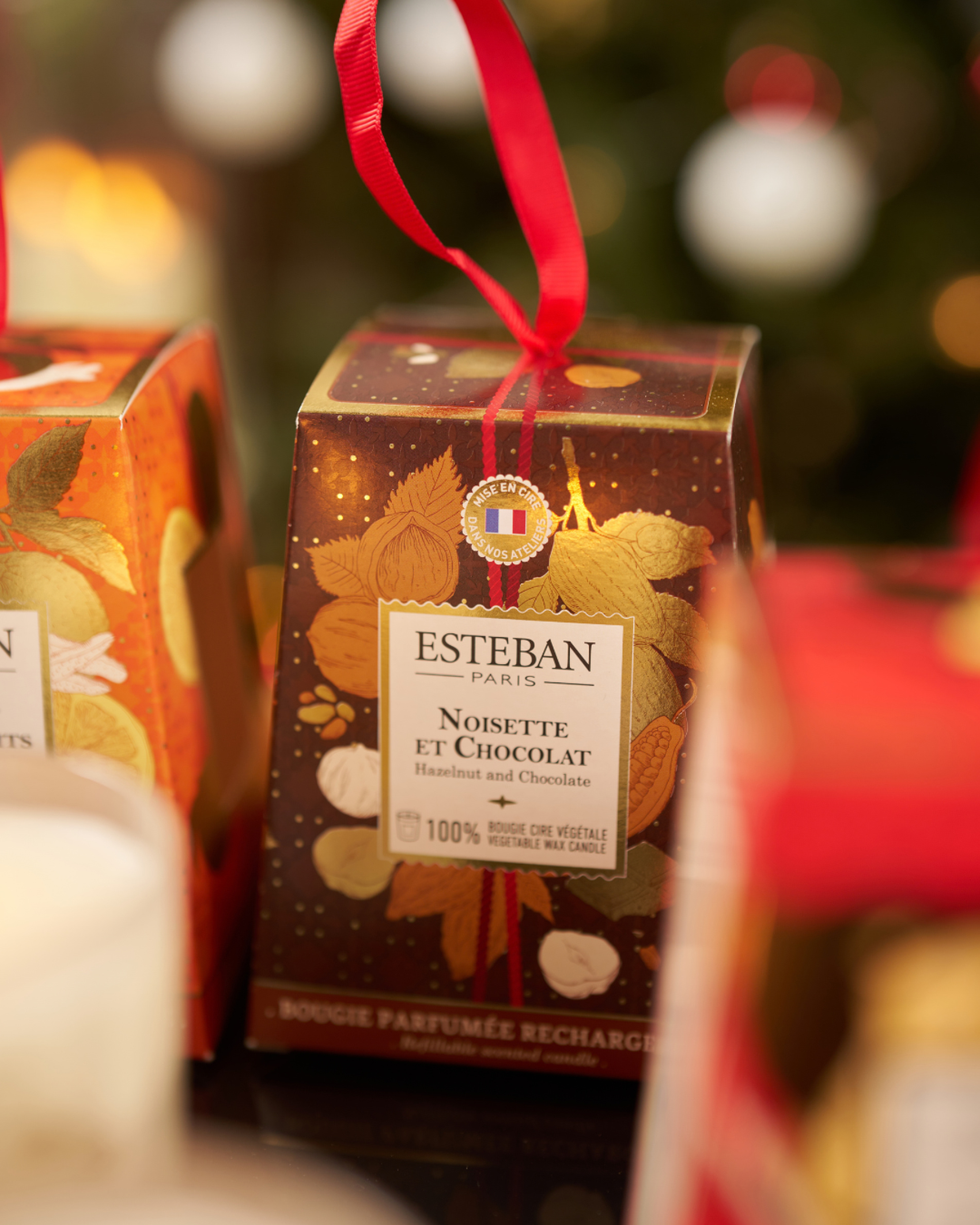 Bougie parfumée - Noisette & Chocolat - édition limitée Noël - rechargeable - 180g