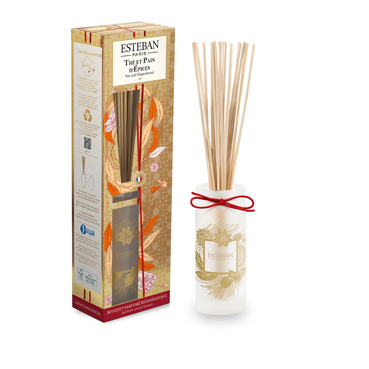 Bouquet parfumé - Thé & Pain d'épices - édition limitée Noël - rechargeable - 100mL
