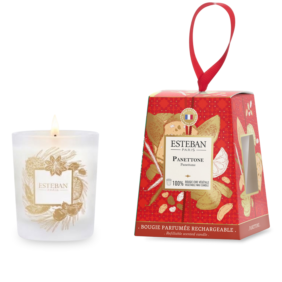 Bougie parfumée - Panettone - édition limitée Noël - rechargeable - 180g