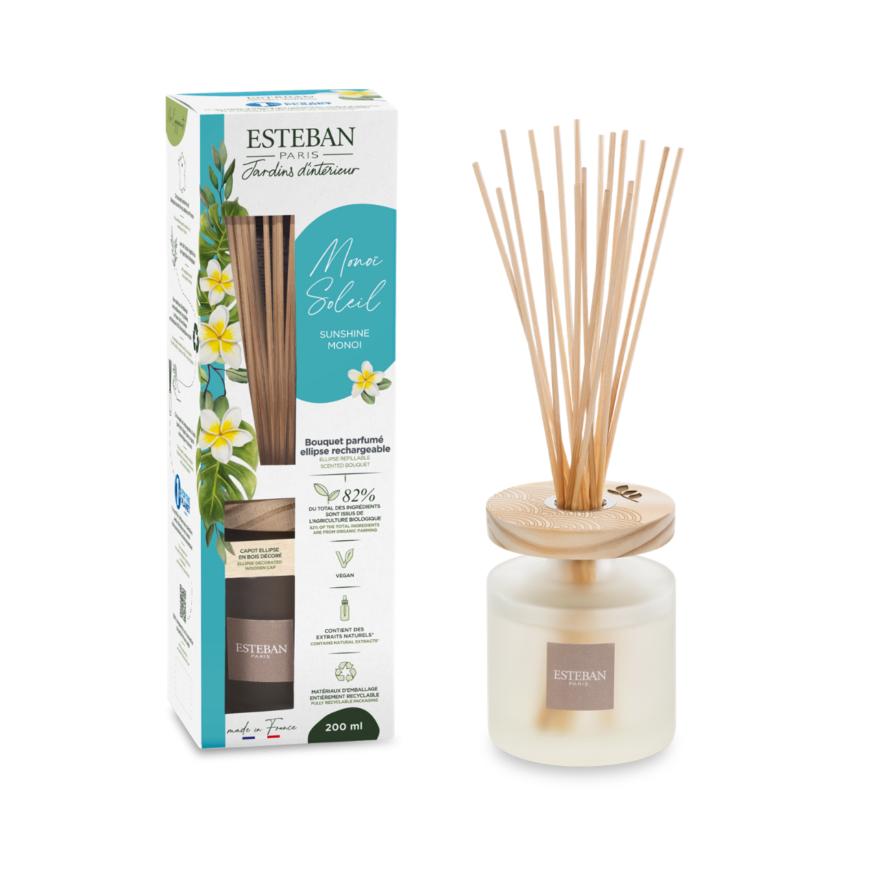Ellipse scented bouquet - Monoi sun - refillable - 200ml