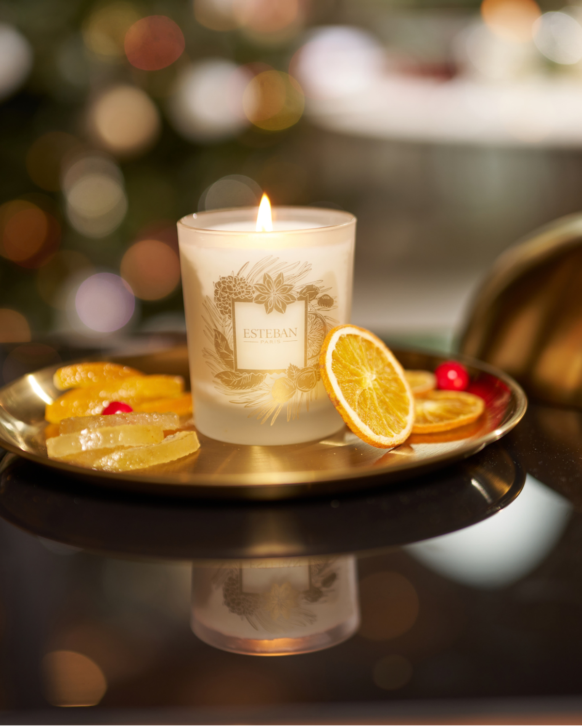 Bougie parfumée - Citron & Fruits confits - édition limitée Noël - rechargeable - 180g