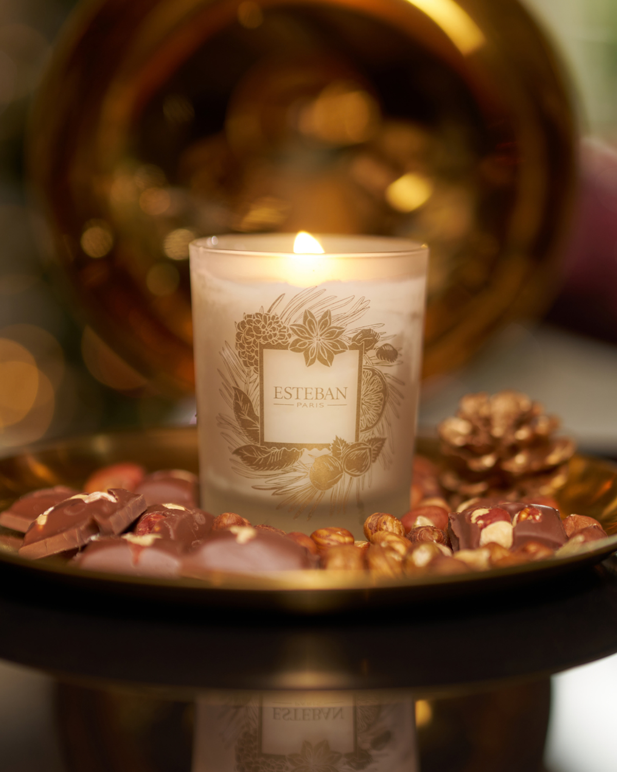 Bougie parfumée - Noisette & Chocolat - édition limitée Noël - rechargeable - 180g