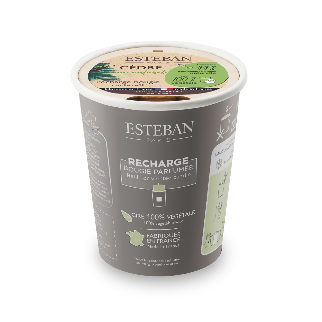 Refill for scented candle - Cèdre au naturel - 180g