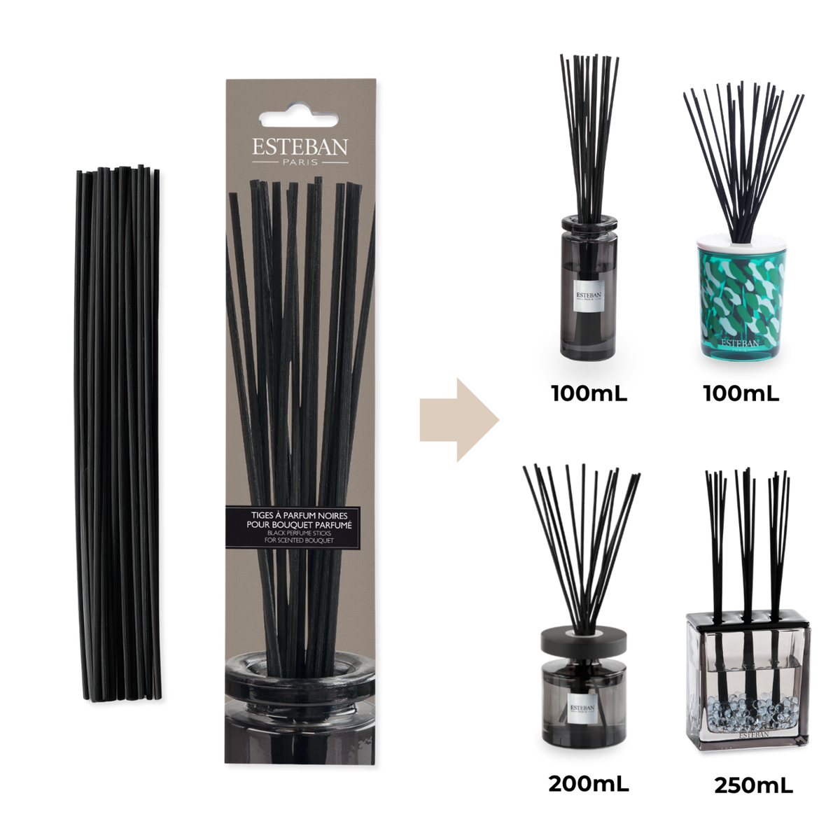 Perfume sticks for scented bouquets - Black - 25 cm