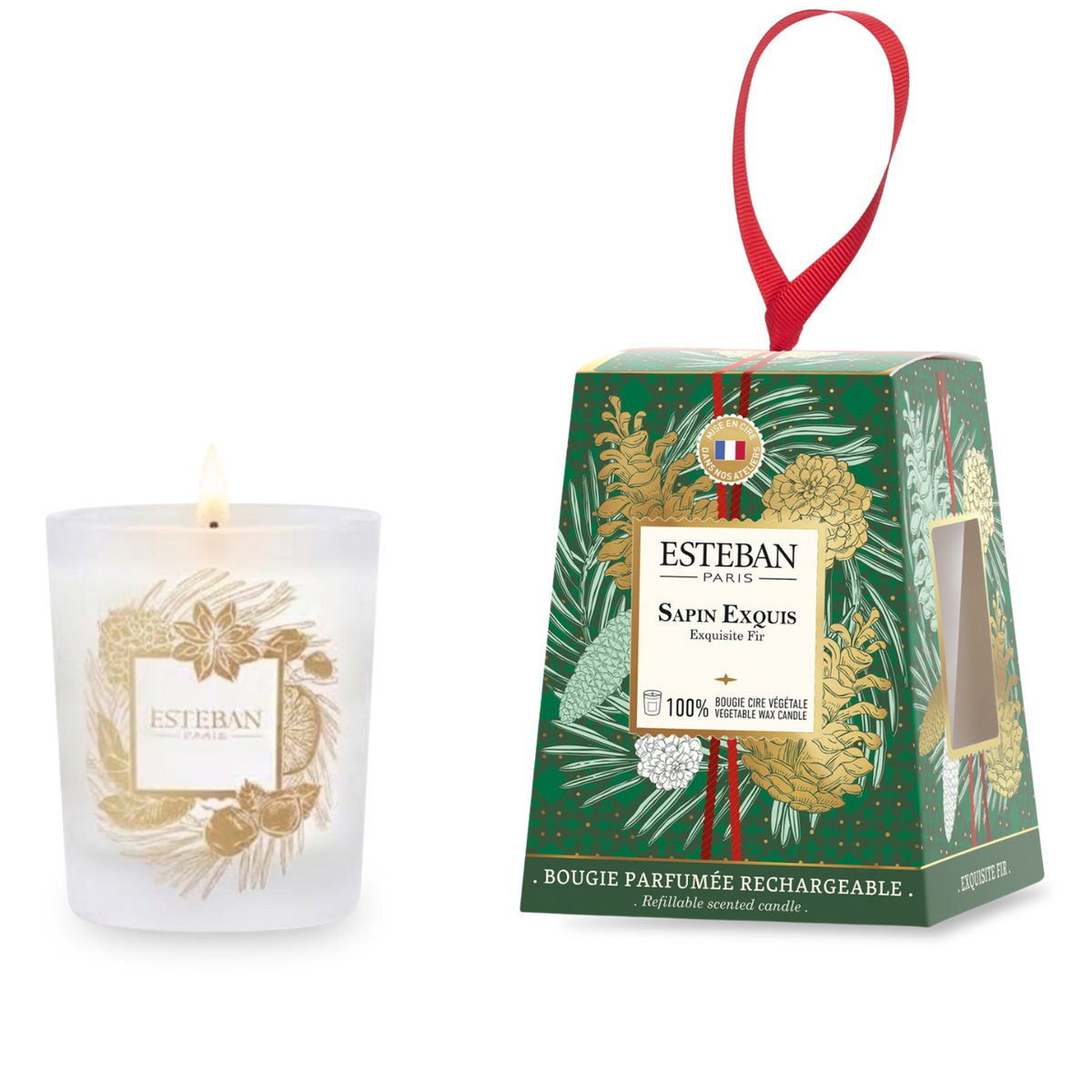 Bougie parfumée - Sapin Exquis - édition limitée Noël - rechargeable - 180g