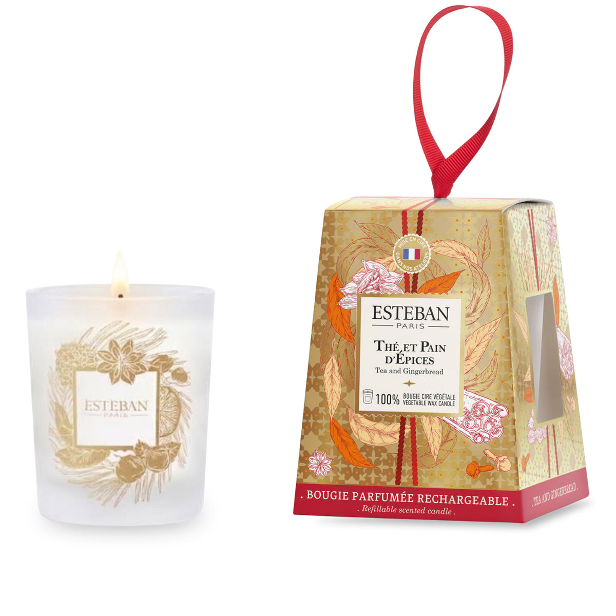 Scented Candle - Tea & Gingerbread - Limited Christmas Edition - Refillable - 180g