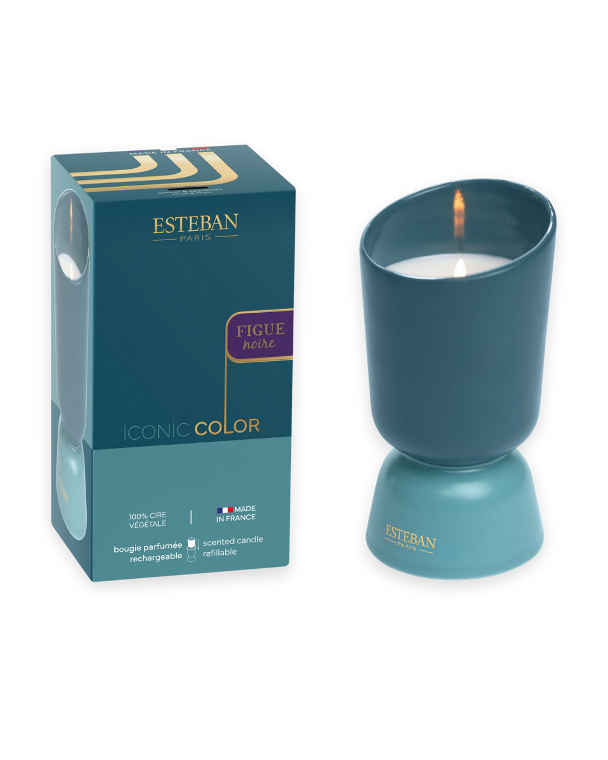 Scented candle - Figue Noire - Iconic Color - refillable - 220g