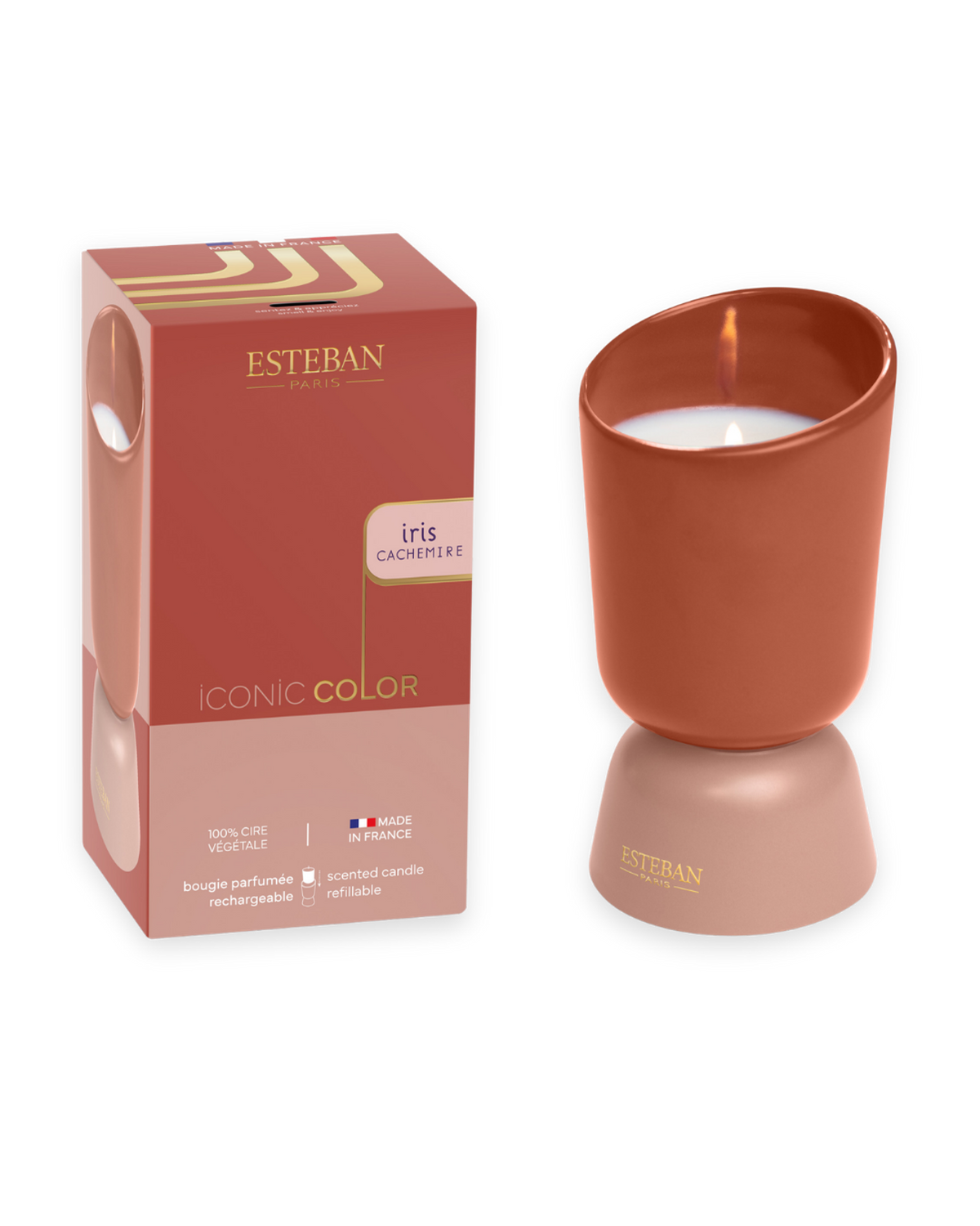Scented candle - Iris Cachemire - Iconic Color - refillable - 220g