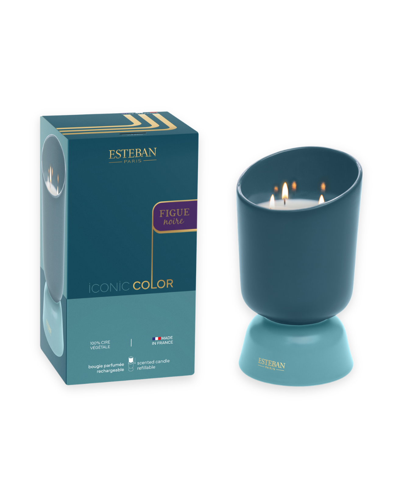 Scented candle - Figue Noire - Iconic Color - refillable - 700g