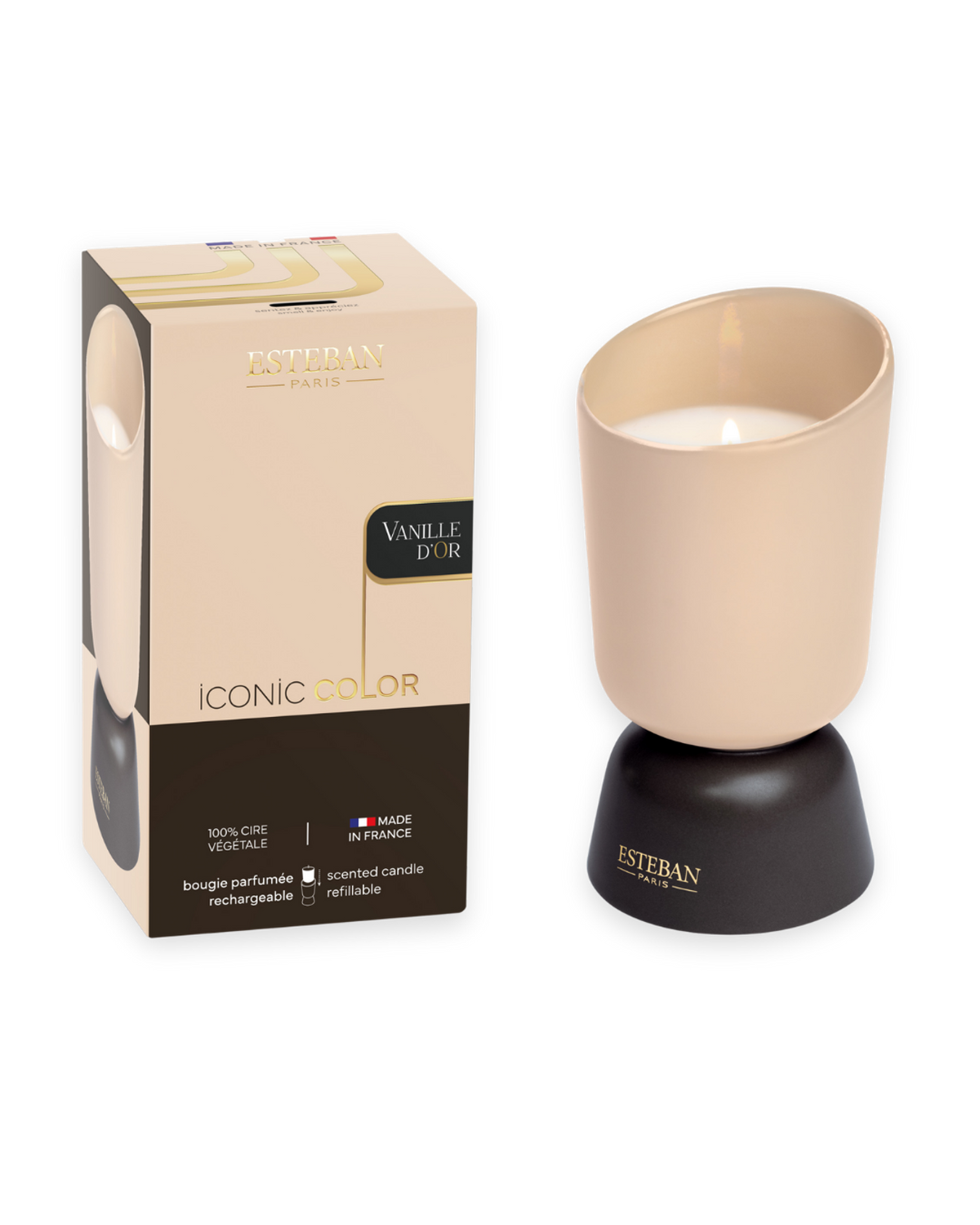 Scented candle - Vanille d'Or - Iconic Color - refillable - 220g