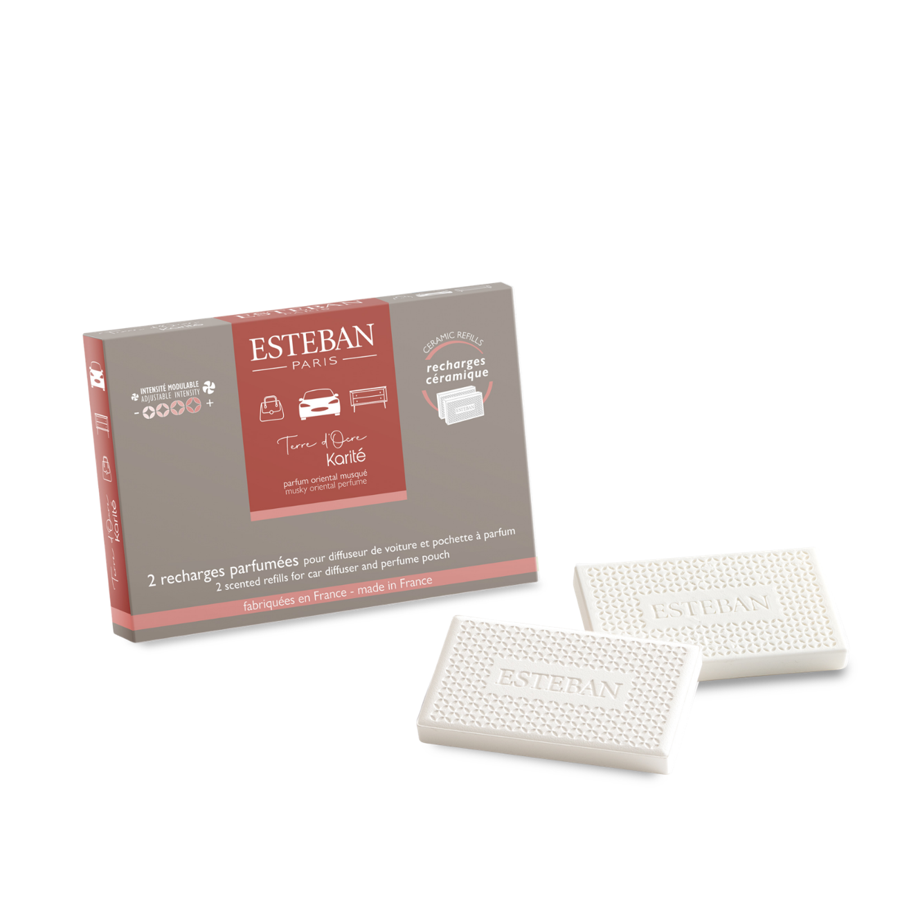 Car diffuser refill & fragrance pouch - Terre d'Ocre Karité